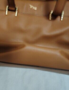 Mathew + Julian Brown Pebbled Vegan Leather Tote Shoulder Bag Gold Hardware